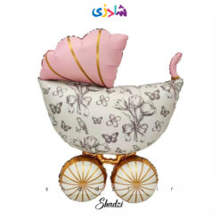 بادکنک فویلی کالسکه نوزاد دختر