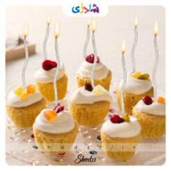 شمع تولد پیچ پیچی نقره ای