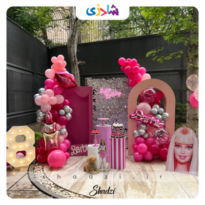 بادکنک آرایی تولد تم باربی