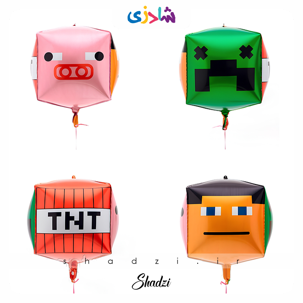 بادکنک فویلی مکعب TNT ماینکرافت