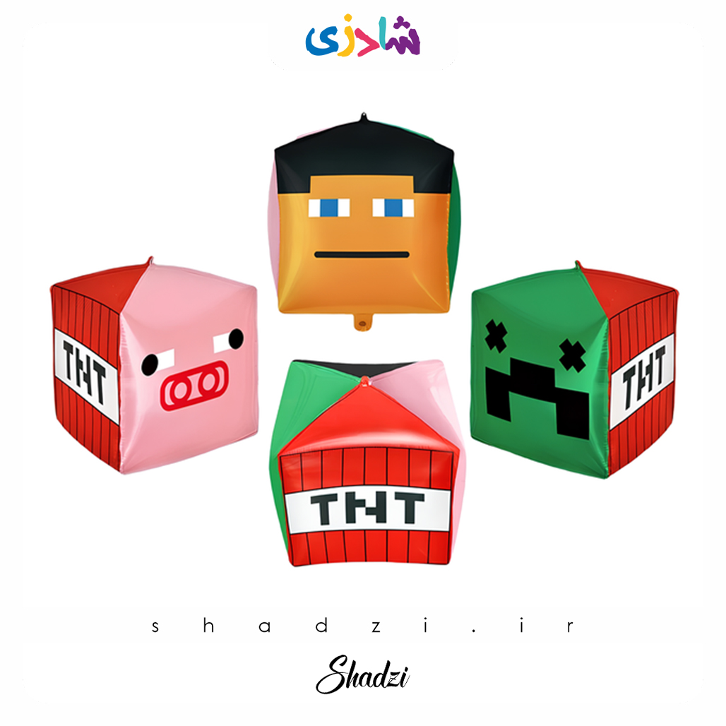 بادکنک فویلی مکعب TNT ماینکرافت