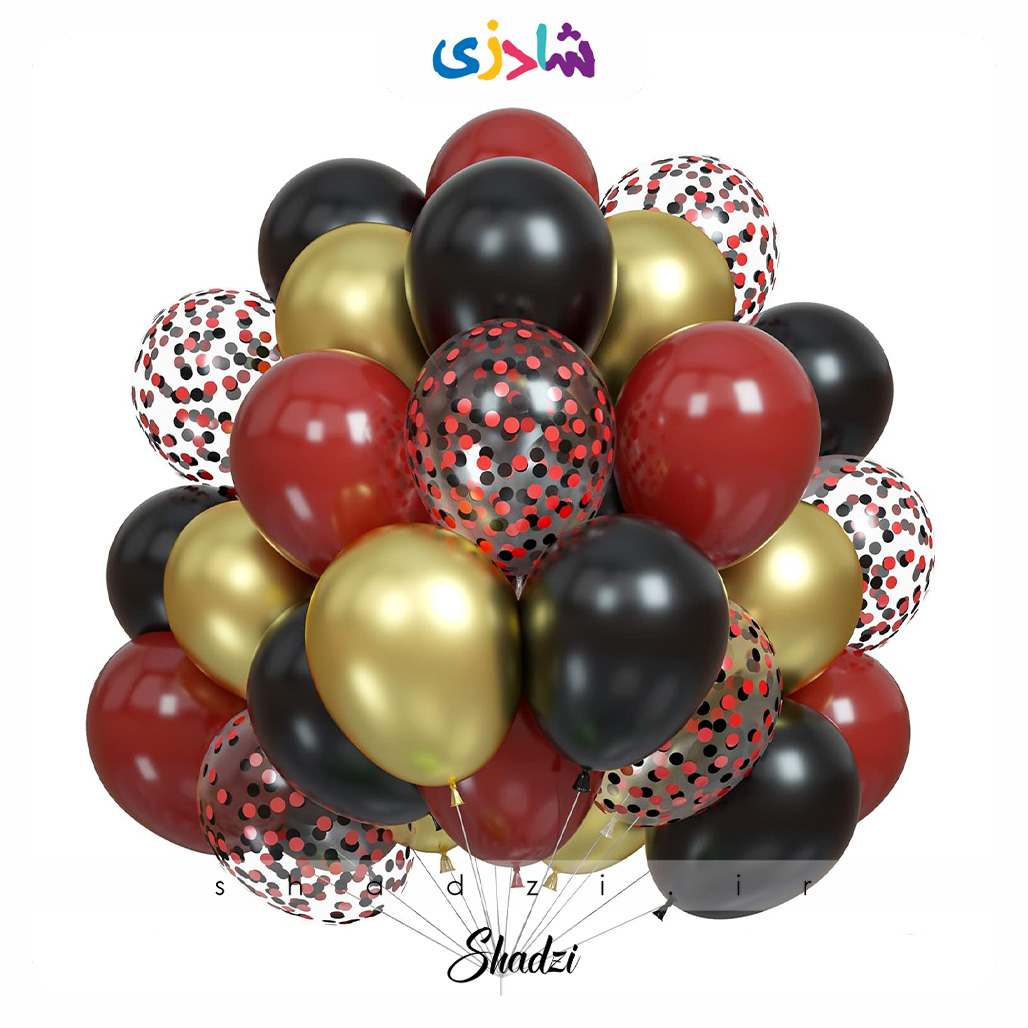 پک 26عددی بادکنک مشکی زرشکی