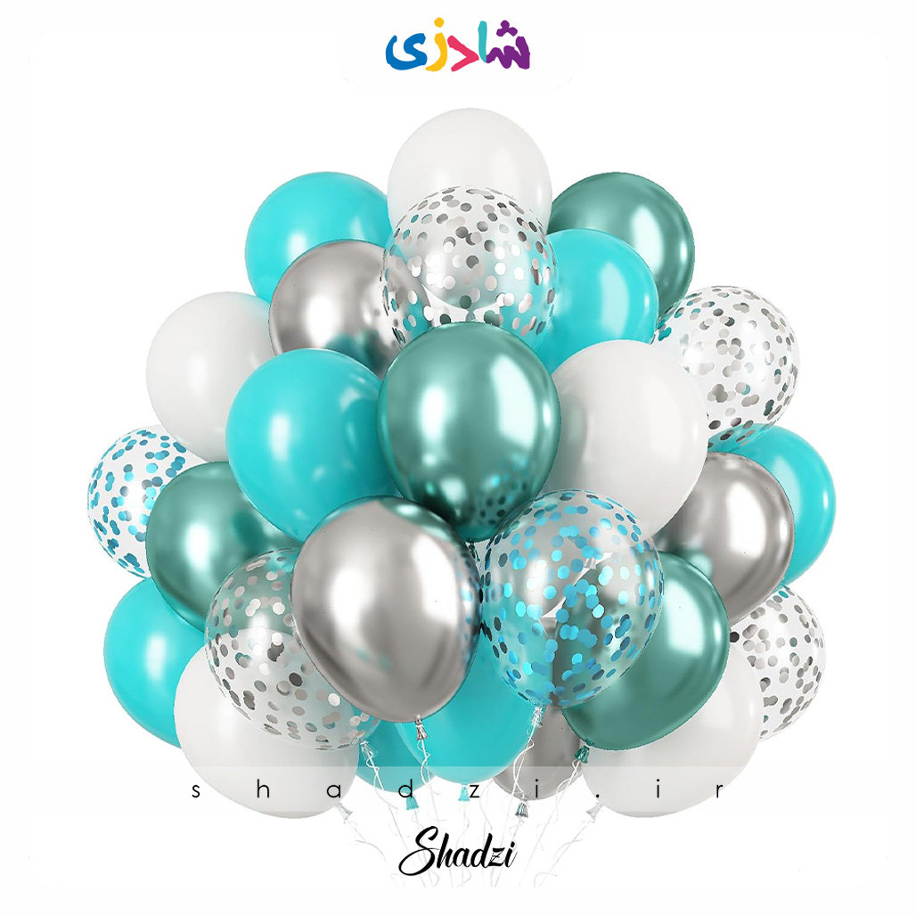پک 26عددی بادکنک سبز آبی