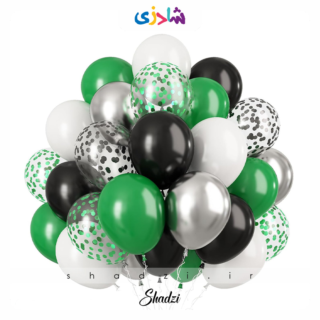 پک 26عددی بادکنک سبز و سفید
