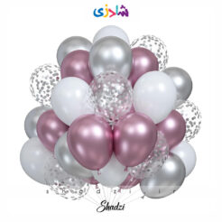 پک 26عددی بادکنک نقره یاسی