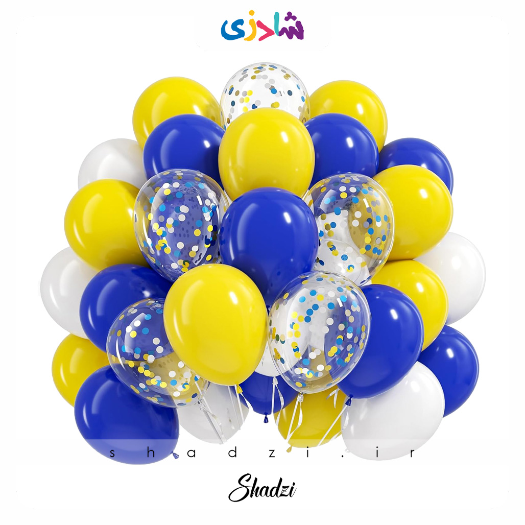 پک 30عددی بادکنک زرد آبی