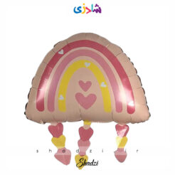 بادکنک فویلی رنگین کمان قلبی